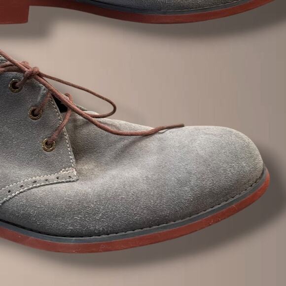 Men\'s SIze 10.5M JOHNSTON & MURPHY Gray Oiled Suede \
